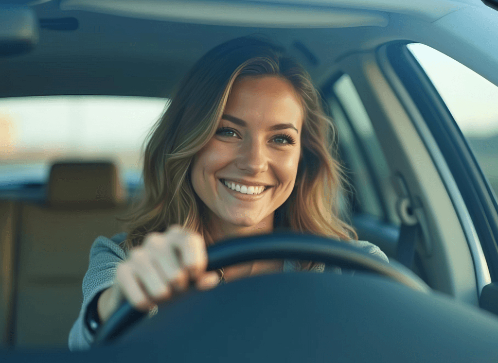 運転している女性ドライバー